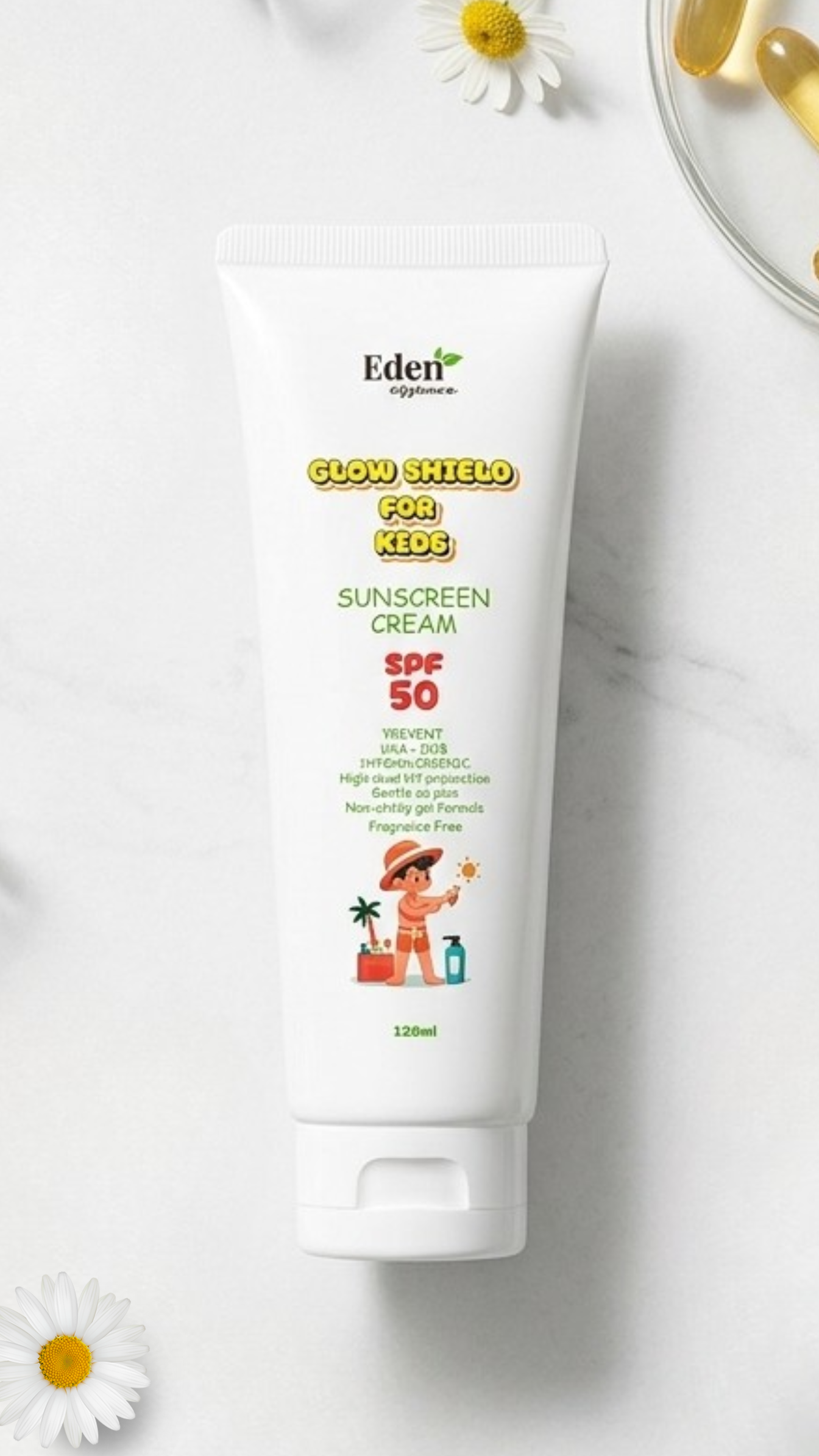 Glow Shield for Kids Sunscreen Cream SPF 50 (120ml)